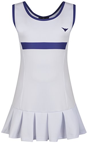 Girls White And Blue Pleated Tennis Dress Junior Netball Dress/Sportswear (6-7 Year Old) #TOP25