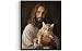 Jesus love Cat Art Print Poster, Religious Faith Spiritual Wall Art Painting Worship Prayer, Religious Art for Living Room and Bathroom 34 (Jesus love Cat, 10"L x 8"W, Black Frame)