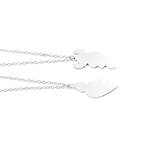 Feimeng Jewelry Cartoon Cute Stitch Scrump Necklaces - 2Pcs Silver Color Anime Love Stitch Best Friends Charm Pendant Choker, Bff Gifts #TOP3