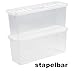 #11 AUFBEWAHRUNGSBOX - für 36 DVDs - Aufbewahrungsbox mit Deckel 1 Stück - 60x20x25cm - transparent klar - stapelbar - Kunststoff Box Stapelkiste Unterbettkommode Büro