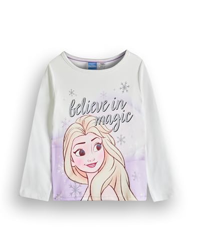 Disney Frozen Elsa Girls Pajama Set | Kids Princess White Long Sleeve Top & Pink Long Leg Graphic PJs | Film Merchandise Gift3
