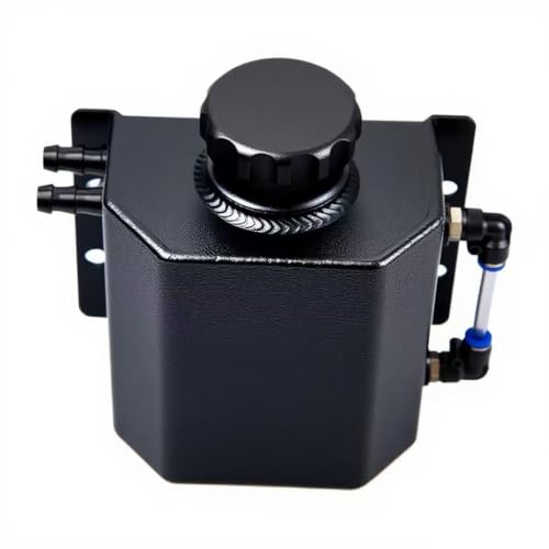 Melincars Overflow Tank , Aluminum Coolant Reservoir Tank,Universal Radiator Coolant Overflow Tank,with Most Cars 1L Black