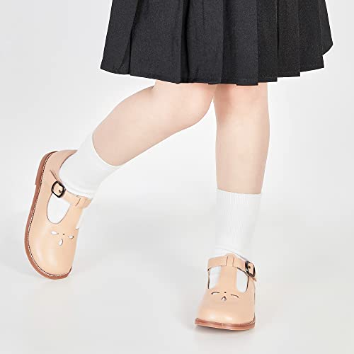 Image of Kiderence Toddler Girl Mary Jane School Uniform Dress Shoes Oxford Flats | Wide Toe Box Great Comfort for Student Shoe and Flower Girl Shoe for Wedding, Parties, Church