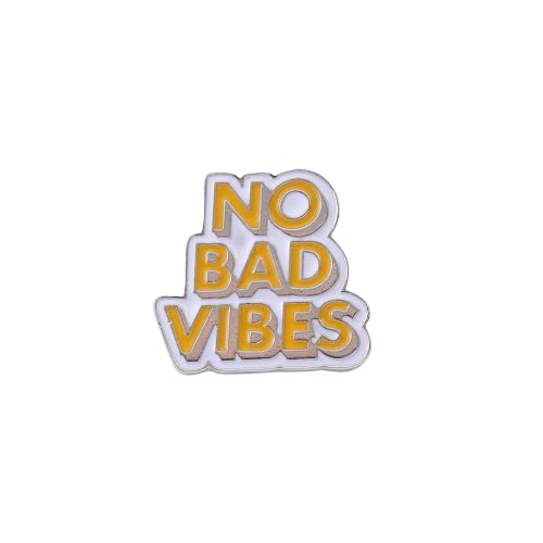 No Bad Vibes Brooch Pins Cartoon Enamel Pin Cute Metal Badges Learning for Girl Clothing Backpacks Bags Jewelry