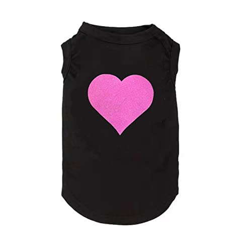 Futmtu Dog Clothes Hearts Printing Interesting Pattern Small Medium Large Dog Shirts Funny Purple Heart Grphic Doggy T-Shirts Pooch Sleeveless Vest Puppy Clothing