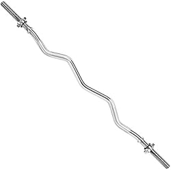 Barra Recta Y Barra Z TecTake Barra curl Z barra curva curvada de haltera pesas SZ 120cm | Ø 30mm | 7kg