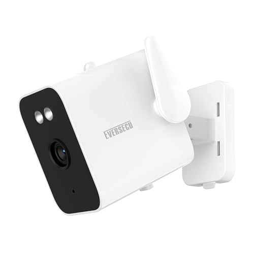 EVERSECU 2K Outdoor Corded WiFi Bullet Camera Bulit-in 5000mA Batteries for Power Outage, Human Detection, Compatible with Alexa, SD Card&Cloud Storage, Support ONVIF&RTSP Stream