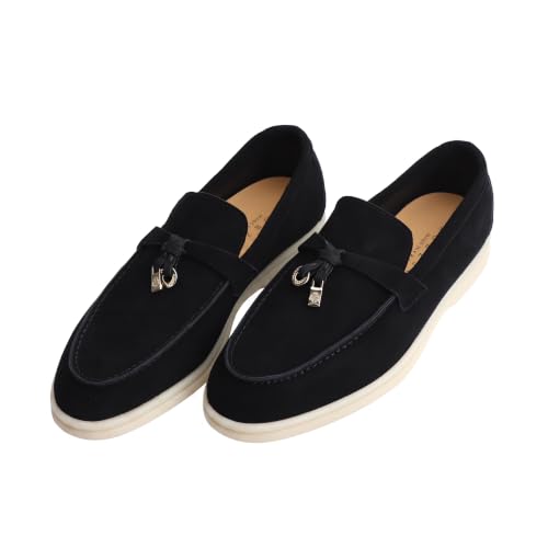 Image of Women's Summer Charms Suede Loafers - Premium Sheepskin Unlined Upper,Classic or Styles with Metal Detail for Casual, Office, Travel & All Day Wear