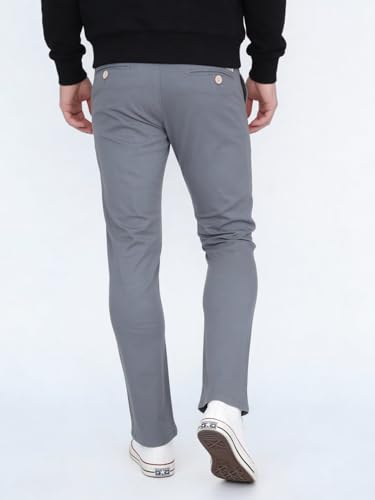Image of Urbano Fashion Men's Straight Fit Mid Rise Cotton Casual Chinos Trousers Stretch