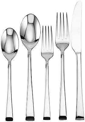 Mikasa Rockford 18/10 Stainless Steel, 20-Piece Flatware Set, Service for 4, Silver Mikasa Rockford 18/10 Stainless Steel, 20-Piece Flatware Set, Service for 4, Silver