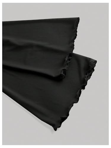 SOLY HUX Girl's Cold Shoulder T Shirt Bell Long Sleeve Mesh Tee Ruched Asymmetric Hem Tops3