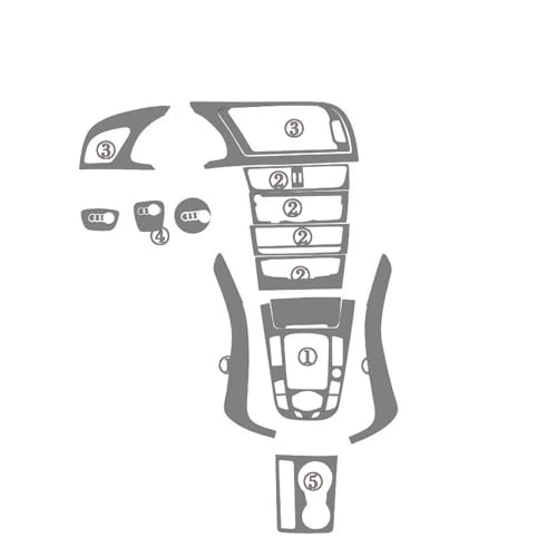 Panneau de commande central coupé Audi A5 2008-2016 : stickers de rénovation carbone argent 3D