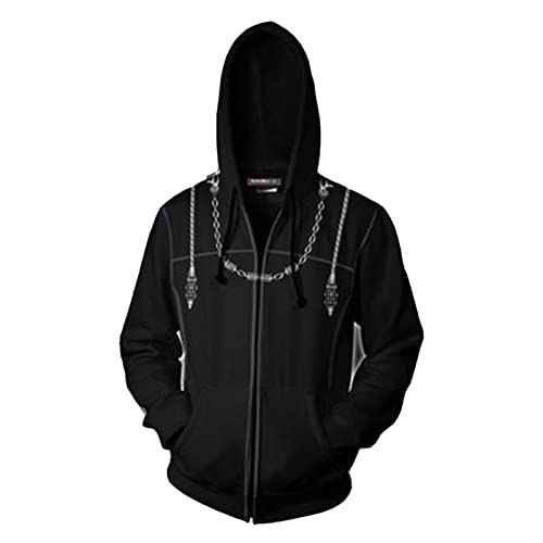 Unisex Hoodie Kingdom Hearts Cosplay Hoodie Street Fashion Print Sudadera Chaqueta (Color : Black,...