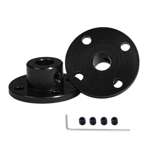 2 Stück 4 mm starre Flanschwellenkupplung, Flanschkupplung aus Aluminiumlegierung, Motorführungswellenkupplungsanschluss für Motorzubehör, RC-Modell, DIY-Teile, schwarz