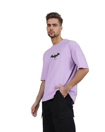 Image of Men's Oversized Batman T-Shirt - Cotton Half Sleeve Graphic Tee | Superhero Printed Casual T-Shirt for Men