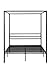 SHA CERLIN Canopy Bed Frame Full Size/Mattress Foundation with Metal Slats Support/No Box Spring Needed/Easy Assembly/Black