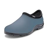 Sloggers ProLite Women’s Garden & Work Slip-On Shoes – 25% Lighter Waterproof Comfort Clogs with All-Day Insoles, UV Protection, Arch Support & Deep-Lug Traction – Made in USA with US & Imported Parts - Blue Mist Size 10