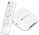 LEFFOT M1 Plus 4K Ultra HD Android 14.0 TV Box, 4Go RAM + 32Go ROM, Boitier IP TV Android pour TV Streaming, Soutien 8K Décodage, Contrôle Vocal, WiFi 6, BT 5.4, HDR10, RK3528 Quad Core A53