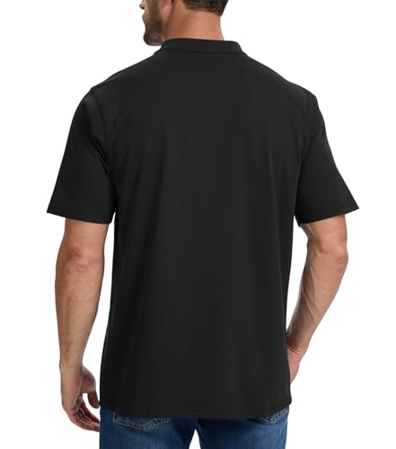 Men's Loose Fit Heavyweight Short-Sleeve Pocket Work Henley T-Shirt (Regular&Tall)2