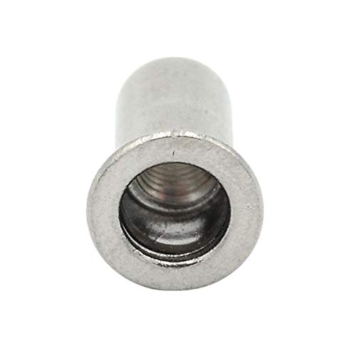 100pcs Stainless Steel Light Body Countersunk Open End Cylinder Rivet Nut Insert (M6)