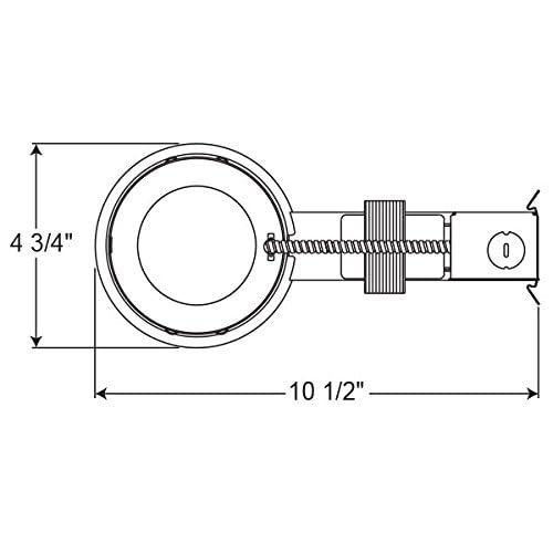 Juno Lighting TC44R & 445-WH Combo 4-Inch Low-Voltage TC rated Remodel Recessed Housing with Adjustable/Downlight Slot Aperture Trim, White