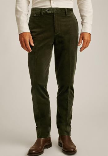 Men's Corduroy Pants Slim Fit Expandable Waist Straight Trousers for Men2