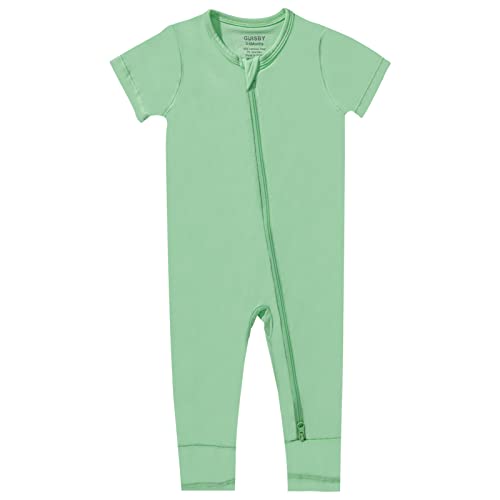 Image of GUISBY Rayon Made from Bamboo Baby Pajamas, Summer Short Sleeve Footless Rompers, 2 Way Zipper Sleeper