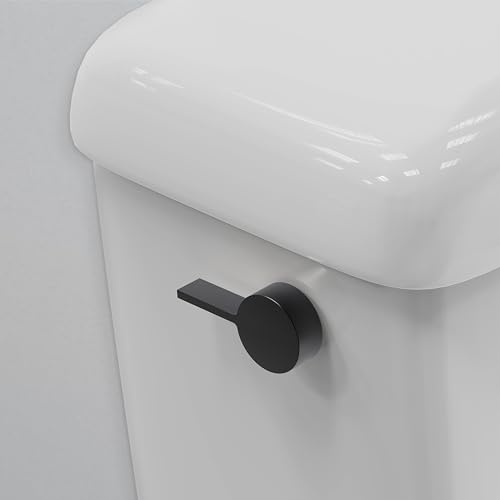 RAVINE Premium Modern Luxury Universal Toilet Handle Replacement Majestic Collection. Toilet Lever Replacement Easy Install (Black Side Mount)
