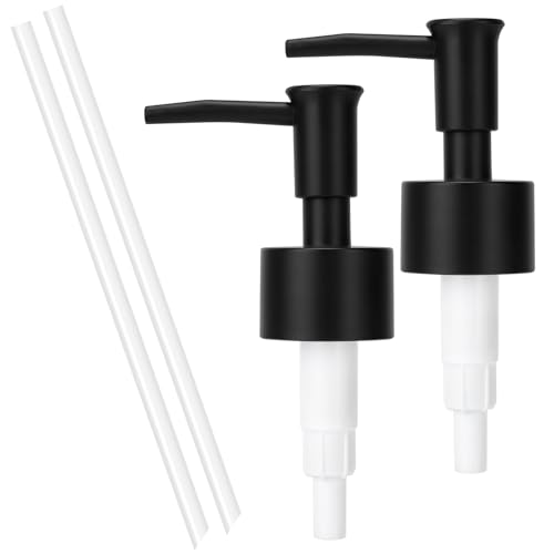 Soap Dispenser Pump Lotion Pump Replacement Head Kitchen Refill Dispenser for Regular Mouth Bottle for Standard 28/400 Thread Size 2 Pack(Black)