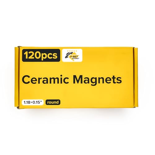 Image of Ultra-Strong Ceramic Round Magnets (1.2x0.15 inch /30x4mm, 120 pcs) - Heavy Duty Magnets, Non-Corrosive, High Thermal Resistance, Versatile For Home, Office, Workshop, Whiteboard, Fridge And Hobby Use