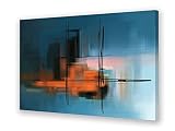 Muolunna BK3569 Canvas Prints Colorful Abstract Painting Wall Art Modern art on Blue Background Stre