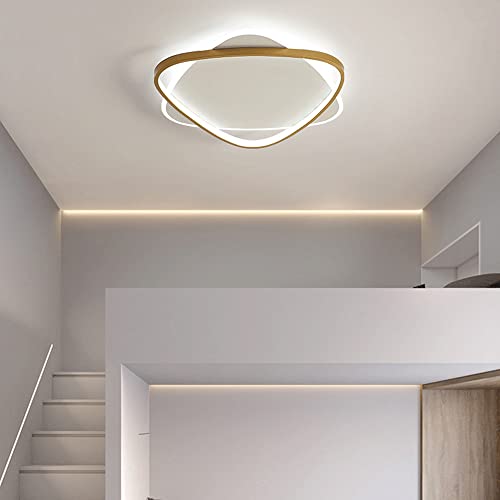 Plafonnier encastré LED ultra-mince au design scandinave double couche dorée - 4
