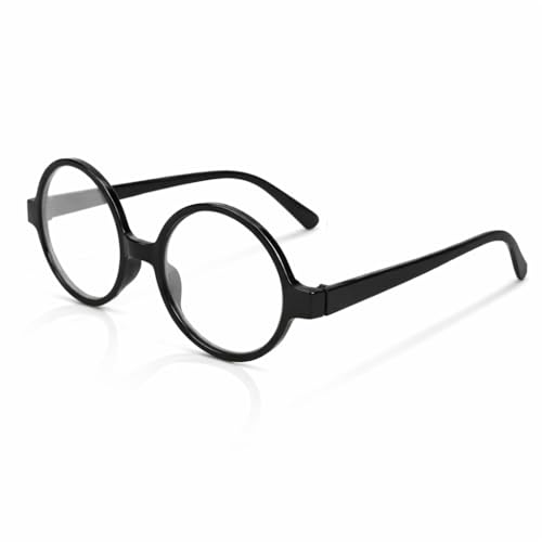 Makii Wizard Fake Glasses - Unisex Black Round Novelty Clear Glasses For Wizard Book Week Costume Accessories