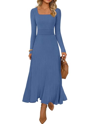 MEROKEETY Women's Sweater Dress 2025 Fall Winter Casual Long Sleeve