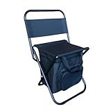 MEDPHZP Silla De Pesca Pequeña con Bolsa Refrigeradora, Taburete De Pesca Compacto Y Plegable, Silla De Caza, Taburete con Respaldo Portátil para Terminar Viajes De Caza Y Acampada Black