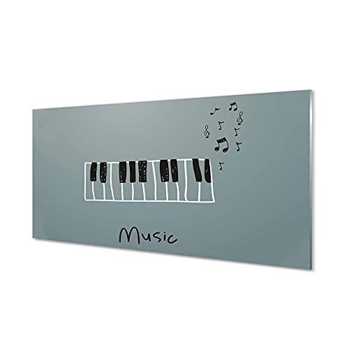 Instruments de musique tableau en verre 100x50 cm pour chambre