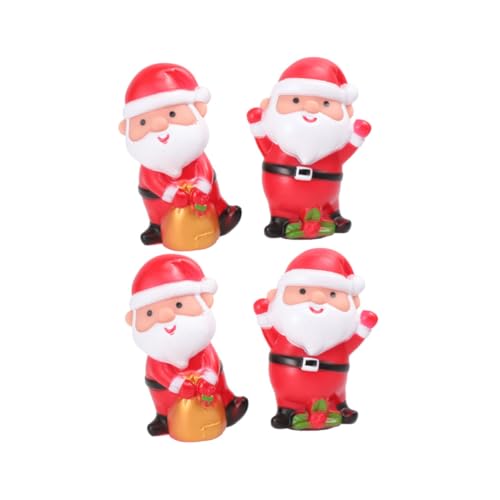 Amosfun 4 Piezas Topper De La Magdalena De Navidad Mini Adorno De Navidad Ornamento De La Magdalena Decoración De Magdalenas Estatuilla De Papá Noel Pastel Adornos Mayor
