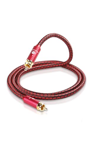 BOAACOUSTIC JIB Câble Subwoofer Audiophile 4N OFC HiFi Cable pour caisson de basses RCA vers RCA mâle vers mâle 3.0 m