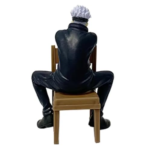 Image of Blue Aura Jujutsu Kaisen Gojo Action Figure Height-11cm Collectible Multicolour PVC | Gojo on Chair