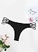 SHEKINI Womens Thong Bikini Bottom Low Waisted Strappy String Swimwear Bottom (Medium, Manhattan Black)