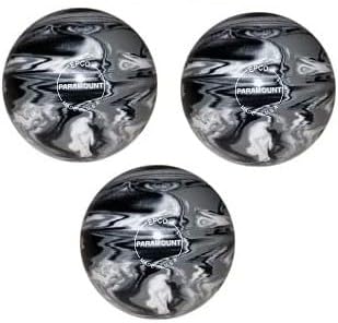 Bowlerstore Products EPCO Duckpin Bowling Balls - Marbleized - Black, White & Grey (4 7/8 inch- 3lbs. 12 oz.) 3 Balls