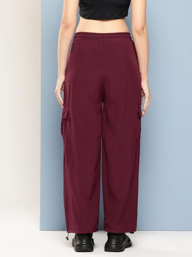 Image of Aarika Womens Casual Wear Black Colour Solid Crep Cargo Pant