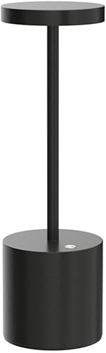 Miniatura 4 de Lámpara de mesa LED inalámbrica, recargable de 3 colores, con atenuación continua, funciona con pilas, luz nocturna portátil de metal para