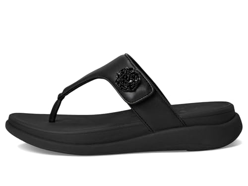 Image of FitFlop F-Mode Go Beadie-Button Adj. Flatform Toe /Post Sandals