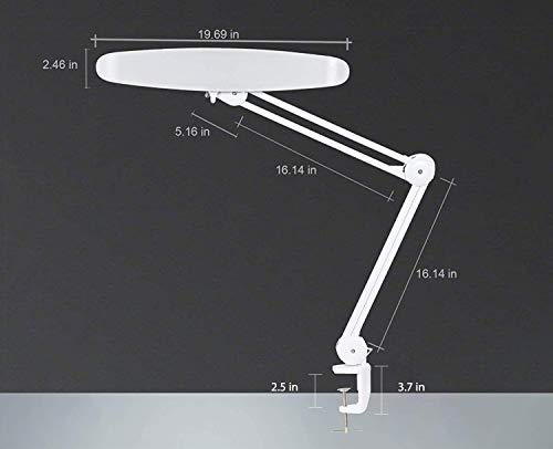 Neatfi Xl 2,200 Lumens Led Task Lamp, 24W Super Bright Desk Lamp, 117 Pcs Smd Led, 4 Level Brightness, Dimmable, Task Led Light For Home, Office, Workbench (Non-Cct With Clamp, White) #TOP7