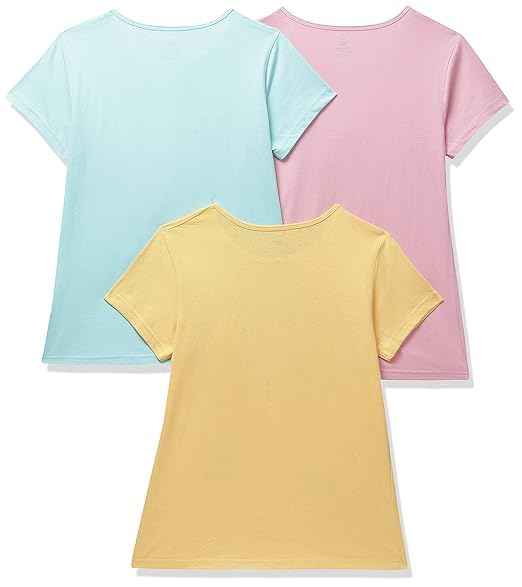 Image of Clotth Theory Girls Super Combed Cotton Regular Fit Round Neck Printed Short Sleeve Tshirt -Combo Pack of 3