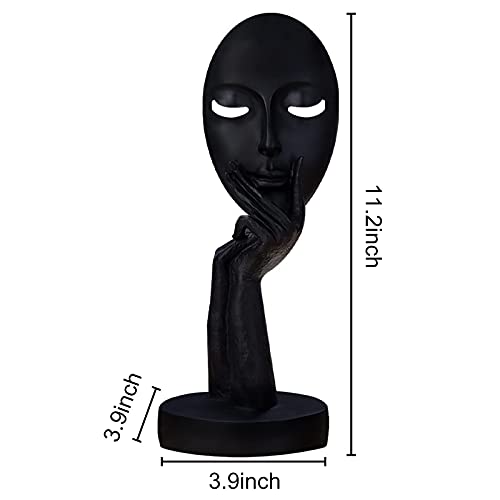 Aboxoo Modern And Simple Woman Face Statues Thinker Lady Sculpture Figure Figurine Resin Carving For Home Office Bedroom Decor thumb #1