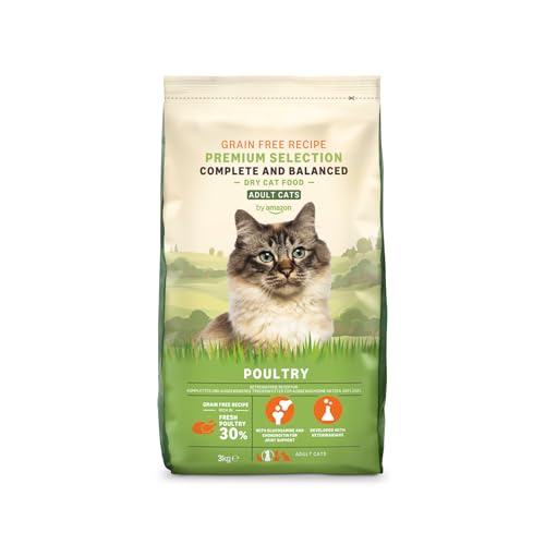 by Amazon Alimento seco para Gatos (Gatos Adultos) con Pollo Fresco, 3 kg