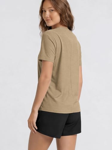 Image of ODODOS Women's Performance Cropped Tee Ultra Soft odSTRATUM Tech Short Sleeve Relaxed Top Crew Neck T-Shirts