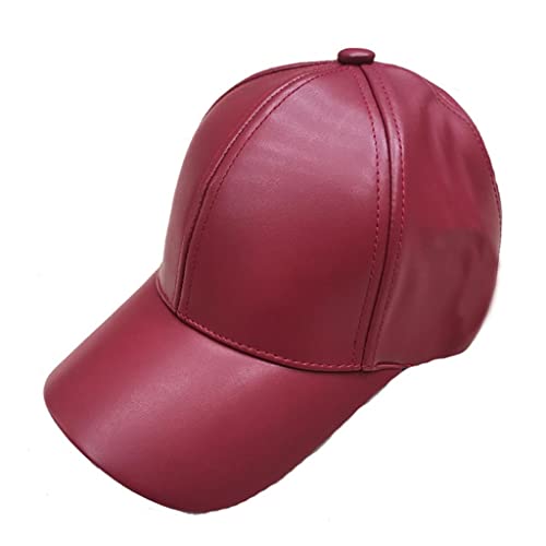 Casquette de baseball en cuir véritable réglable pour homme et femme style élégant